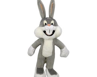 Vintage 1992 Bugs Bunny Plush Toy | Looney Tunes Collectible Bunny | Official Warner Bros Soft Gray Rabbit Stuffed Animal Gift  Bugs Bunny