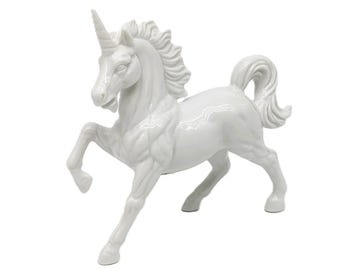 Vintage Otagiri Japan White Porcelain Unicorn Figurine | Mythical Horse Decor & Collectible Statue| Mid Century Ceramic Artpiece Shelf Decor