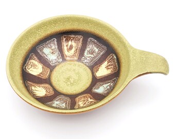 Vintage Bowl With Handle Water Ladle Germain Pottery | Mid Century Fat Lava Ceramic Ladle Bow Made in Germany Vintage Dish Home Decoration