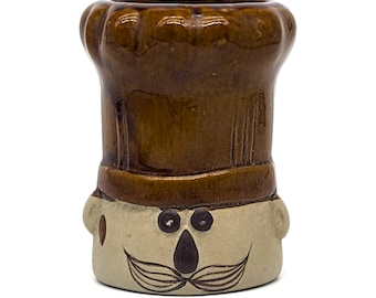 Vintage Le Chef Utensil Holder: 1970s Takahashi Stoneware Kitchen Decor
