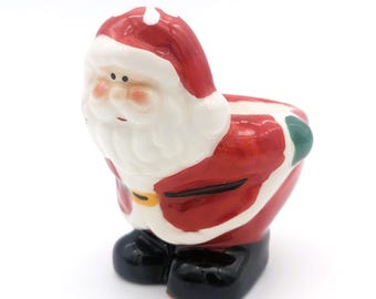 Vintage Santa Candle Holder Porcelain Christmas Decoration | Holidays Candle Holder Santa Claus Cute Figurine | Christmas Dinner Table Decor