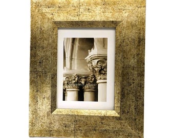 Vintage Picture Frame Antique Gold Style Rustic Home Decor | Old Brass Golden Photo Frame Table Top and Wall Decor | Wall Frame Golden 6x4