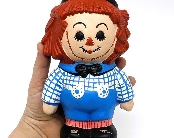 Featured listing image: Vintage Raggedy Ann and Andy Figurine: Hand Painted Ceramic Decor