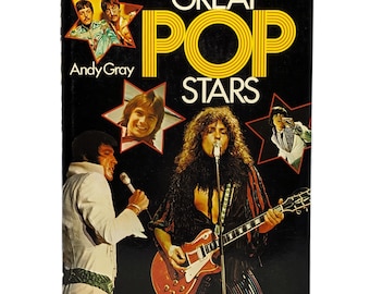 Great Pop Stars by Andy Gray -Iconic 1974 Hardcover for Bold Home Decor | Coffee Table Showpiece | Beatles Hendrix Stones Bowie Elvis & More