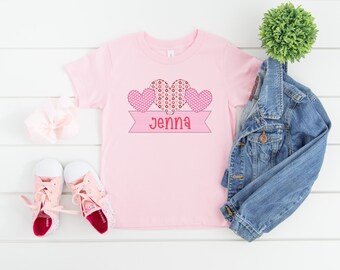 Personalized Valentine's Day Shirt: Boutique Applique Hearts