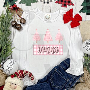 Pink Preppy Christmas Trees for Young Girls and Baby Girl- Pink Christmas Digital Downloads, Colorful Christmas, Pink Holiday PNG