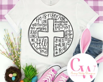 Christian Easter Shirt: Cross Word Art Tee