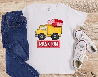 Personalized Boys Valentine's Day Dump Truck Shirt