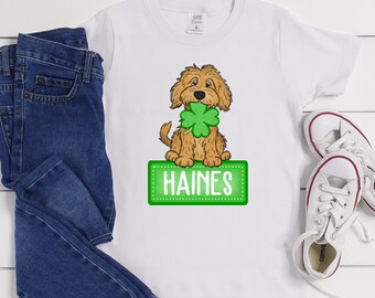 Personalized Golden Doodle St. Patrick's Day Tee