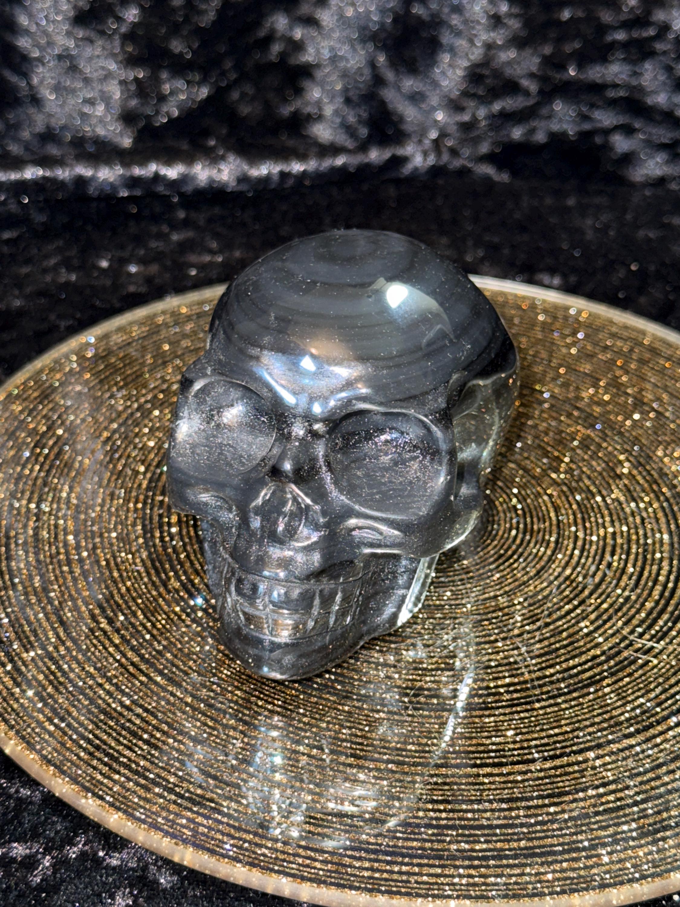 3.28インチ x 2.29インチ ブラックオニキスクリスタルスカル - Etsy 日本