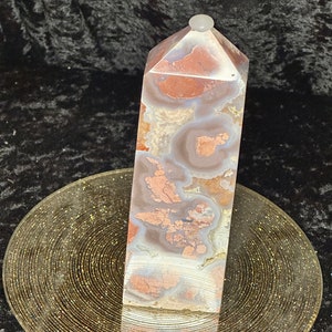 7.25 Inch Druzy Pink Agate Tower