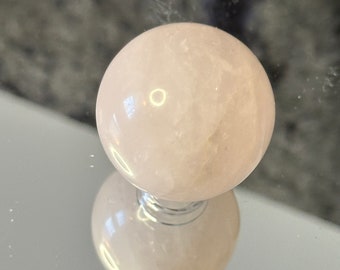 1” Rose Quartz Sphere | Natural Pink Crystal Ball | Heart Chakra Stone | Healing Crystal | Includes Stand | Exact Piece