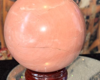 4.45 Inch Red Jasper Sphere | Large Jasper Crystal Ball | Natural Jasper Stone | Polished Healing Crystal Display