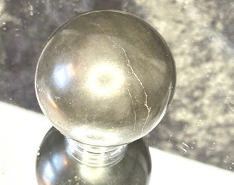 2” Black Obsidian Sphere | Natural Volcanic Glass Crystal Ball | Grounding Protection Stone | Scrying Orb Decor
