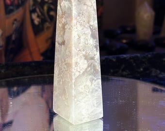 Wieża z różowego ametystu 4,09 cala | Druzy Crystal Point | Naturalny różowy kwarc | Dekoracja z kryształu leczniczego | Dokładny egzemplarz