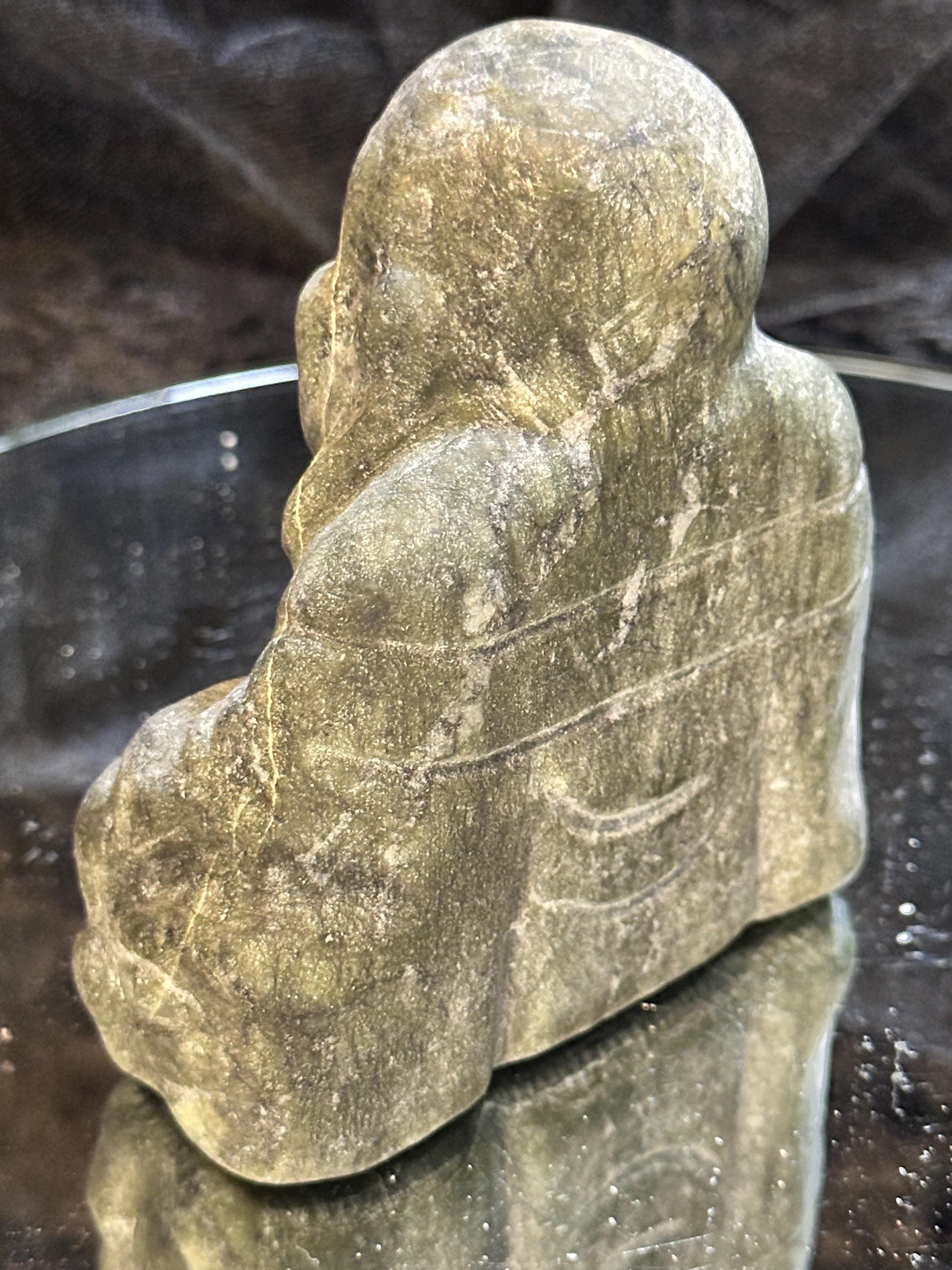 4インチ翡翠仏像彫刻グリーン蛇紋石笑う仏像スピリチュアル装飾 - Etsy