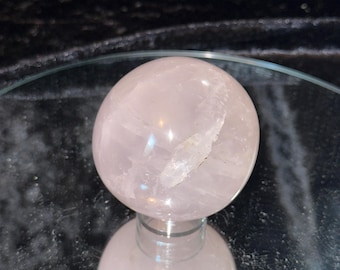 2.25 Inch Rose Quartz Sphere Soft Pink Crystal Ball Polished Quartz Healing Stone Heart Chakra Decor