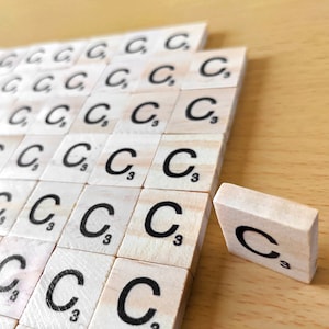Wooden scrabble tiles letter c for scrapbooking handcraft arts & crafts