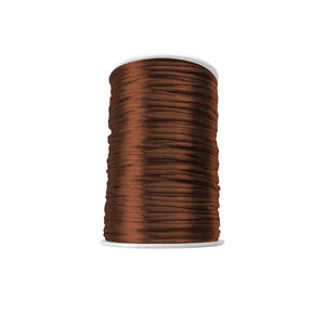 Brown 2mm satin nylon rattail cord silicone bead jewellery scrapbook browband macrame