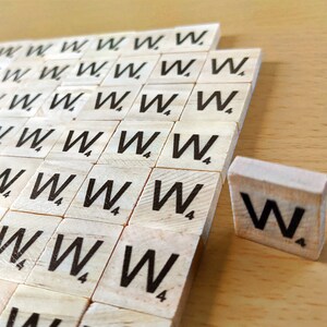 Wooden scrabble tiles letter w for scrapbooking handcraft arts & crafts