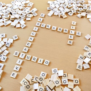 Wooden alphabet scrabble wood letter tiles for scrapbooking handcraft arts crafts