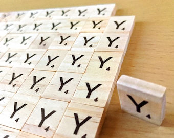 Drewniane płytki do gry w scrabble litera y do scrapbookingu, rękodzieła i sztuki