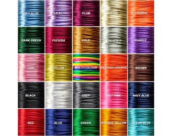 2mm satin nylon rattail cord silicone bead jewellery scrapbook browband macrame