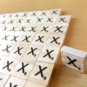 Wooden scrabble tiles letter x for scrapbooking handcraft arts & crafts