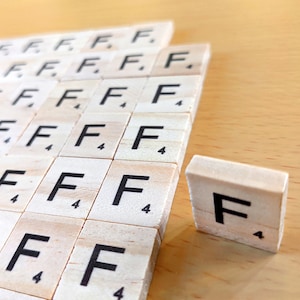Wooden scrabble tiles letter f for scrapbooking handcraft arts & crafts