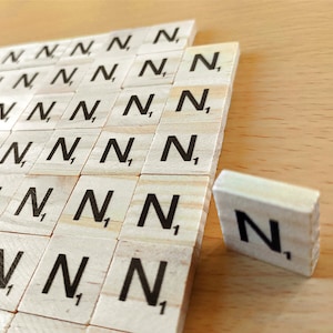 Wooden scrabble tiles letter n for scrapbooking handcraft arts & crafts