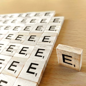 Wooden scrabble tiles letter e for scrapbooking handcraft arts & crafts