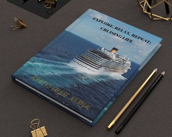 Personalized Cruise Life Cruising Journal Hardcover Journal Notebook