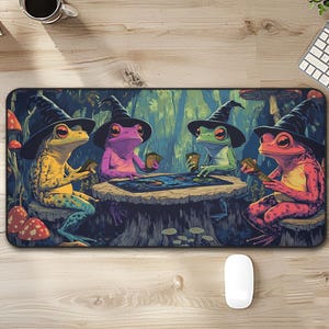 Tapis de jeu fléchettes, tapis de jeu fléchettes, Magic the rassemblement, tapis de bureau grenouille, tapis grenouille arc-en-ciel, cadeau MTG
