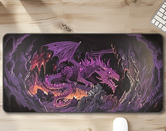 Amethyst Dragon Play Mat, Magic the gathering, MTG Playmat, MTG Gift, CCG Mat, Gaming Deskmat, mtg dragon playmat Gaming Mat
