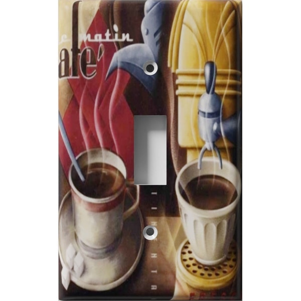 SnazzySwitch Coffee In Love Decorative Light Switch Cover - Outlet Cover Wall Plate - Kitchen Or Any Room