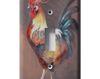 SnazzySwitch Colorful Rooster Decorative Light Switch Plate Cover