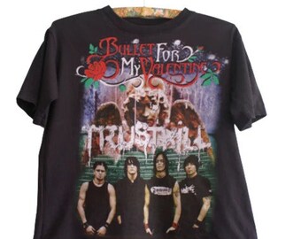 My Valentine Rock Band T-Shirt Herren - Vintage Used-Look Mit Band Print 100% Baumwolle