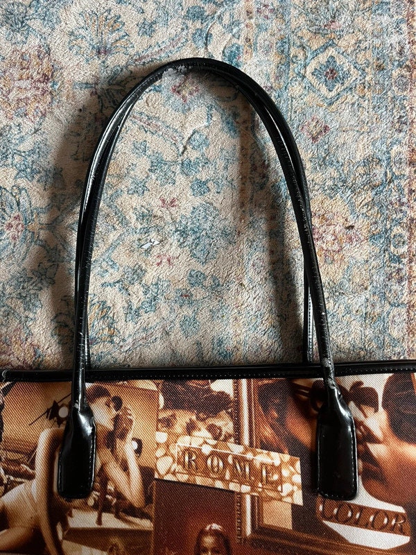 Vintage Y2K AOP Printed Handbag Coquette | Bag Faces Print