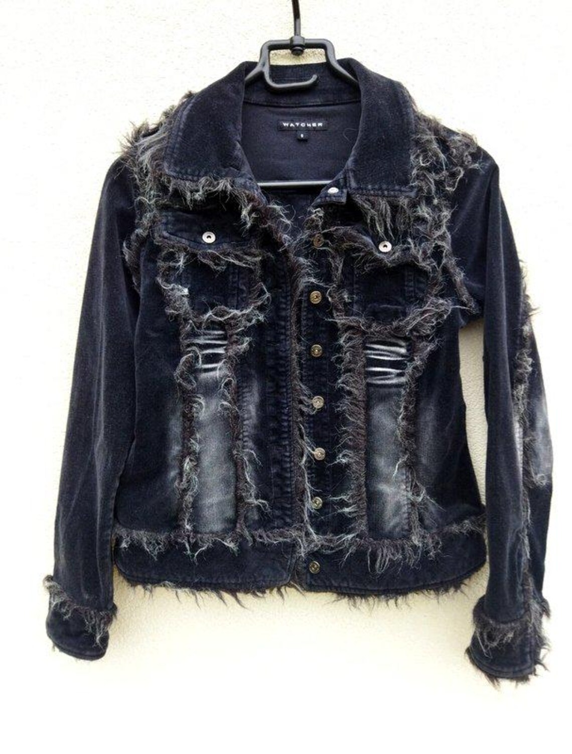 4830/Navy/ Lace Jacket with Fur Trim (4830) main image 1