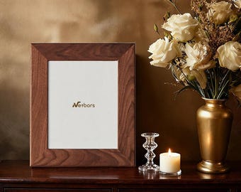 Original American Walnut Wood Photo Frame - Table Top Wall-Mount Gift Packaging