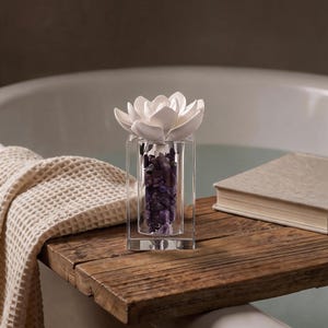 Handcrafted Ceramic Flower & Crystal Aroma Diffuser Gift Set