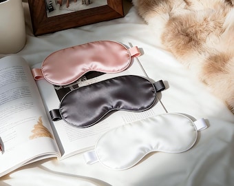 Netbors 22mm Mulberry Silk Sleep Mask with Velvet Band & Travel Pouch Solid Color