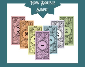 Monopoly inspiriertes Geld, Tropisches Monopoly inspiriertes Geld, Add-On Monopoly Geld, Spiel AddOn, Druckbares Spielgeld, Druckbares Monopoly Geld