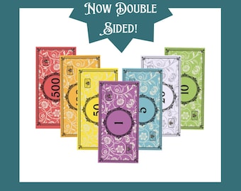 Monopoly inspiriertes Geld, Vintage Bienen Monopoly Geld, Add-On Monopoly Geld, Spiel Add On, druckbares Spielgeld, druckbares Monopoly Geld