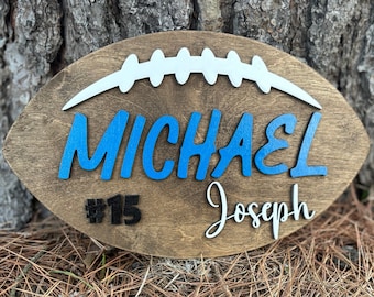 Personalized Football Name Sign, Sports Room Decor