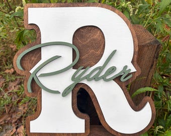 Western theme letter name sign nursery wall decor hospital door hanger baby shower gift custom wood announcement signs for boys or girls