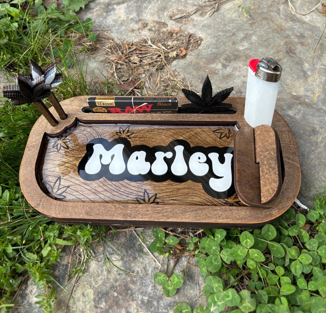 Custom Rolling Tray Set Name Rolling Trays Personalized Rolling Tray