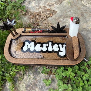 Custom rolling tray set Name rolling trays personalized rolling tray sets wood rolling tray for men customizable rolling trays for women