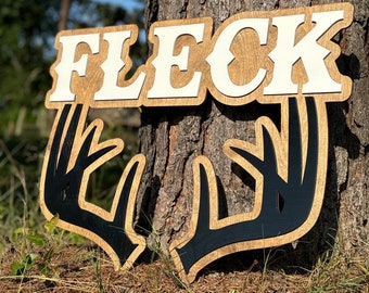Last name sign for wedding deer antler name signs for wall decor country rustic home decor buck hunting signs for living room dining room