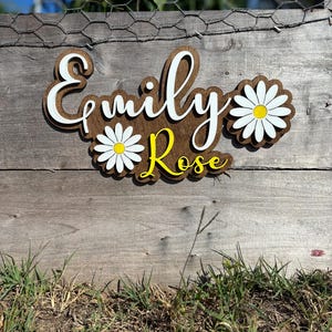 daisy room decor name sign for wall floral signs for girls room